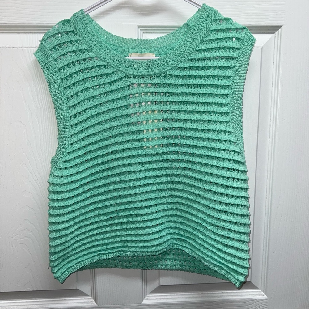 Mint Green Sleeveless Knit Top